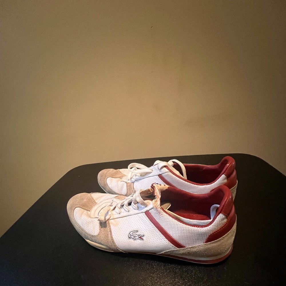 Lacoste size 10 sneakers with suede and leather
